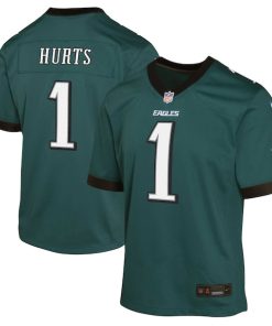 Alternative view of Jalen Hurts Philadelphia Eagles Nike Youth Game Jersey - Midnight Green