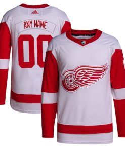 Detroit Red Wings adidas  Away  Primegreen Authentic Custom Jersey - White