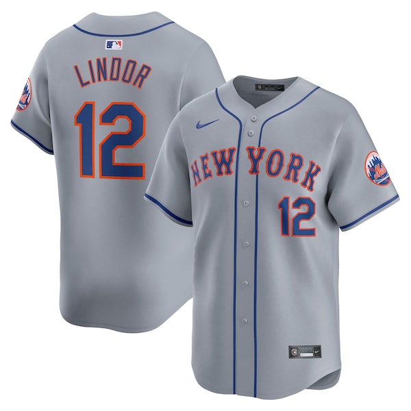 Francisco Lindor New York Mets Nike Away Limited Player Jersey - Gray/White - Image 2