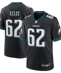 Alternative view of Jason Kelce Philadelphia Eagles Nike Alternate Game Jersey - Black/Green
