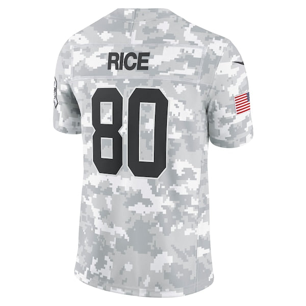 Youth Jerry Rice San Francisco 49ers Nike 2024 Salute to Service Retired Player Limited Jersey - Arctic Camo - Image 3