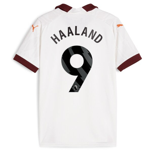 Erling Haaland Manchester City Puma Youth 2023/24 Away Replica Jersey - White - Image 3