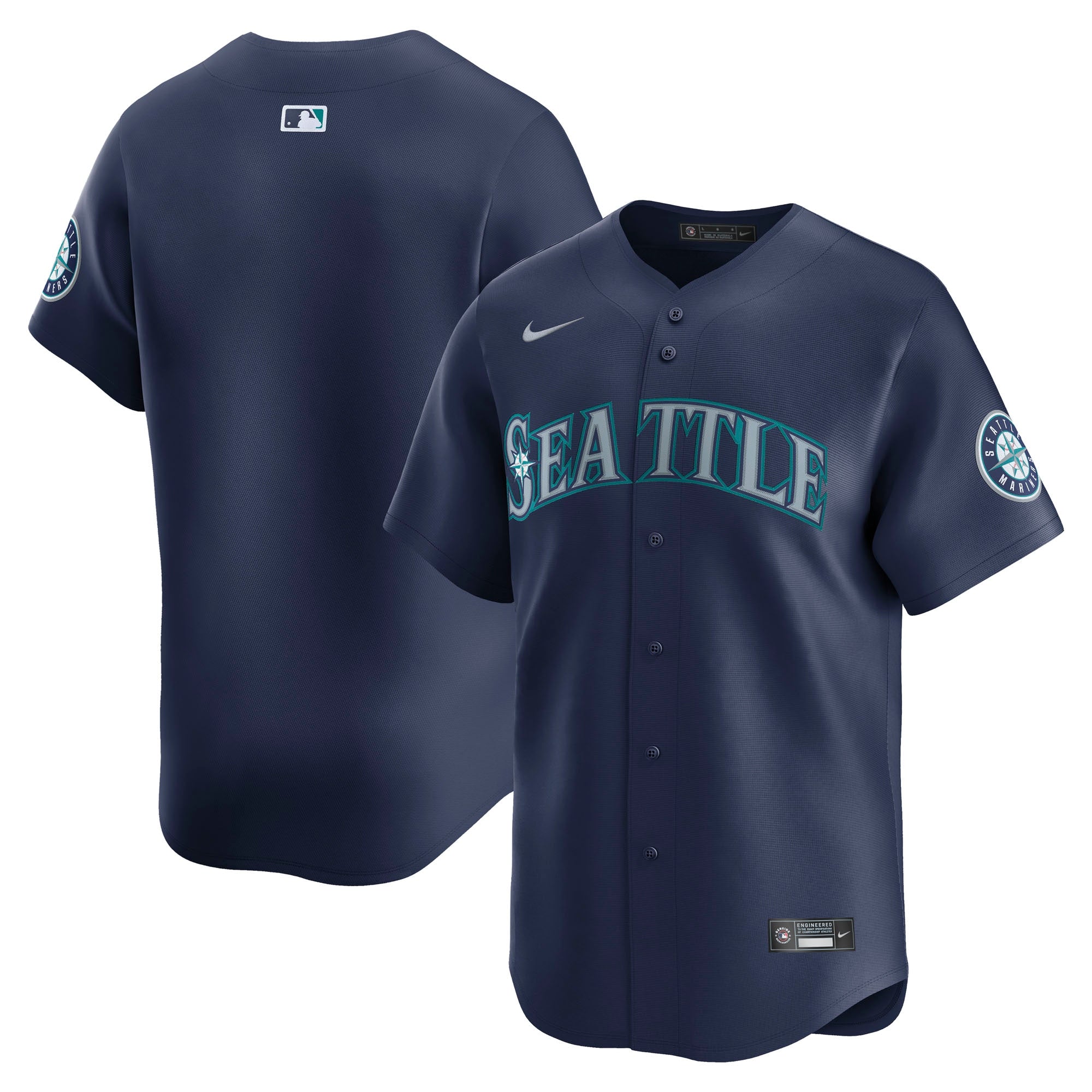 Seattle Mariners Nike Alternate Limited Jersey - Aqua/Navy - Image 6