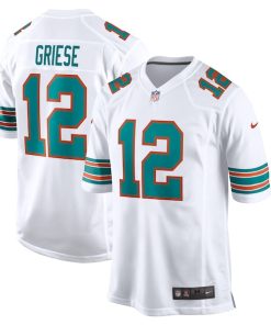 Alternative view of Bob Griese Miami Dolphins Nike Retired Player Jersey - White/Aqua