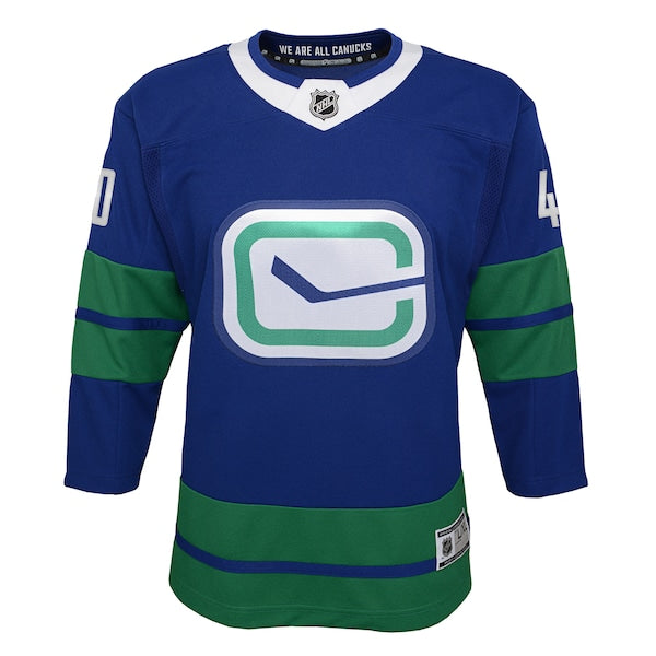 Elias Pettersson Vancouver Canucks Youth Royal 2019/20 Alternate Premier Player Jersey - Image 2