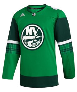 Alternative view of New York Islanders adidas 2023 St. Patrick's Day Primegreen Authentic Jersey - Kelly Green