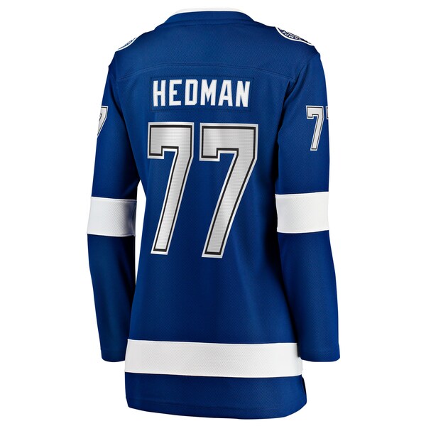 Victor Hedman Tampa Bay Lightning Women's Home Captain Patch Breakaway Jersey - Blue - Image 3