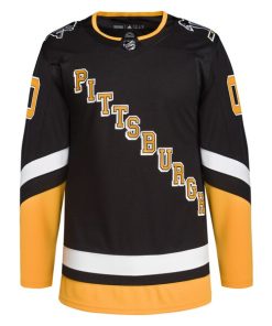 Alternative view of Pittsburgh Penguins adidas  Alternate 2021/22 Primegreen Authentic Custom Jersey - Black