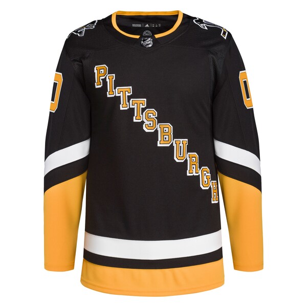 Pittsburgh Penguins adidas Alternate 2021/22 Primegreen Authentic Custom Jersey - Black - Image 2
