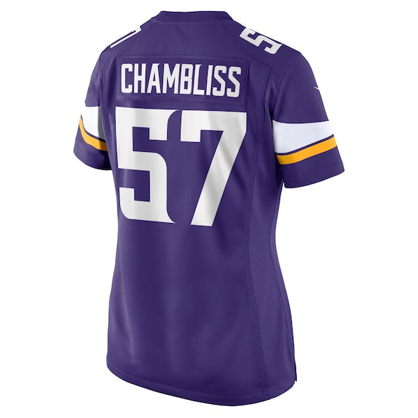 Chaz Chambliss Minnesota Vikings Nike Women's Team Game Jersey - Purple - Image 3