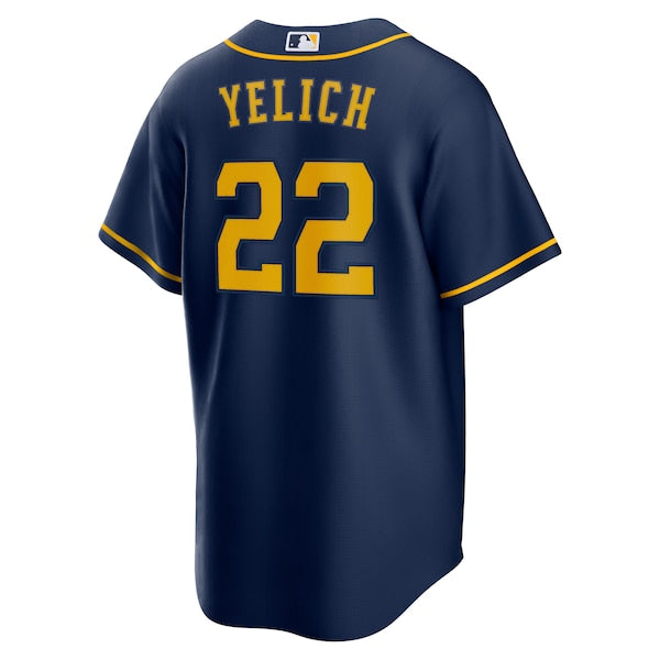 Christian Yelich Milwaukee Brewers Nike Alternate Replica Player Jersey - Navy/Cream/Gray/White - Image 9