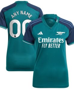 Arsenal adidas Women's 2023/24 Third Replica Custom Jersey - Green