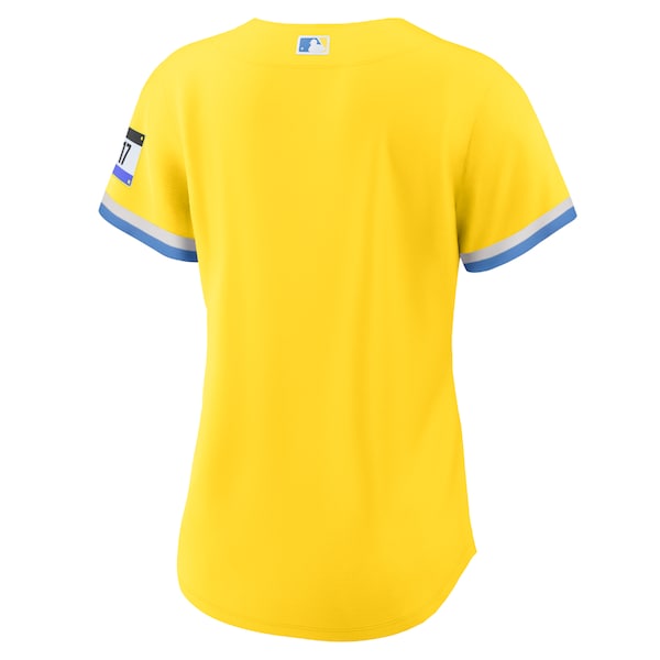 Boston Red Sox Nike Women's City Connect Replica Jersey - Gold/Light Blue - Image 3