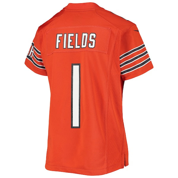 Justin Fields Chicago Bears Nike Youth Game Jersey - Orange - Image 3