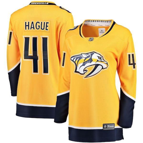 Nicolas Hague Nashville Predators Women's Home Breakaway Jersey - Gold
