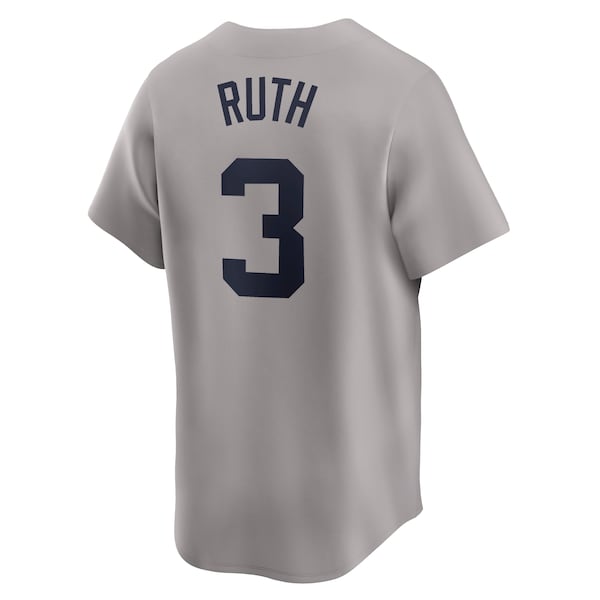 Babe Ruth New York Yankees Nike Throwback Cooperstown Collection Limited Jersey - Gray - Image 3