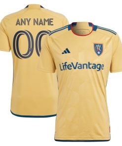 Real Salt Lake adidas 2024 The Beehive State Kit Replica Custom Jersey - Gold