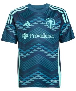 Alternative view of Seattle Sounders FC adidas Youth 2025 The Salish Sea Kit Replica Custom Jersey - Blue