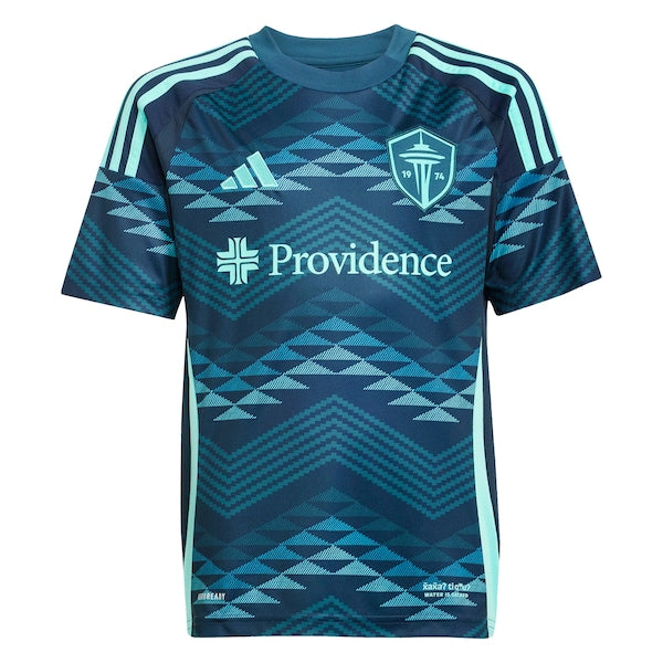 Seattle Sounders FC adidas Youth 2025 The Salish Sea Kit Replica Custom Jersey - Blue - Image 2