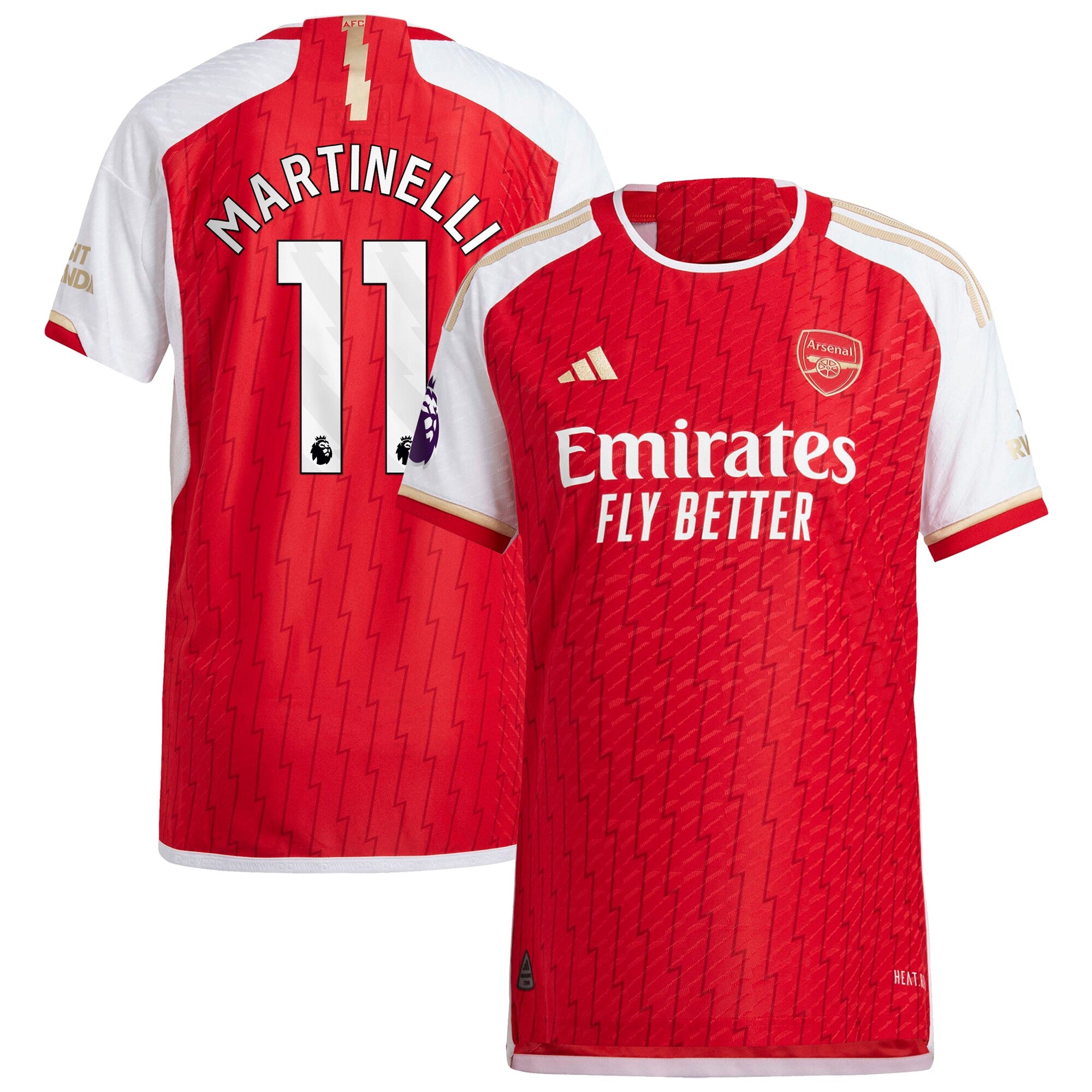 Gabriel Martinelli Arsenal adidas 2023/24 Away Authentic Player Jersey - Yellow/Red - Image 6