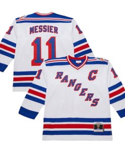 Mark Messier New York Rangers 1993-94 Power Play Jersey - White/Royal
