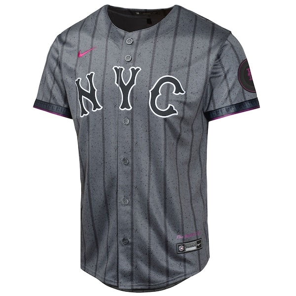 Brandon Nimmo New York Mets Nike Youth 2024 City Connect Limited Player Jersey - Graphite - Image 2