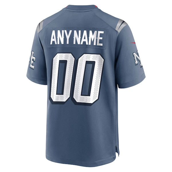 New England Patriots Nike 2025 Rivalries Collection Custom Game Jersey - Storm Blue/White/Navy/Red - Image 4