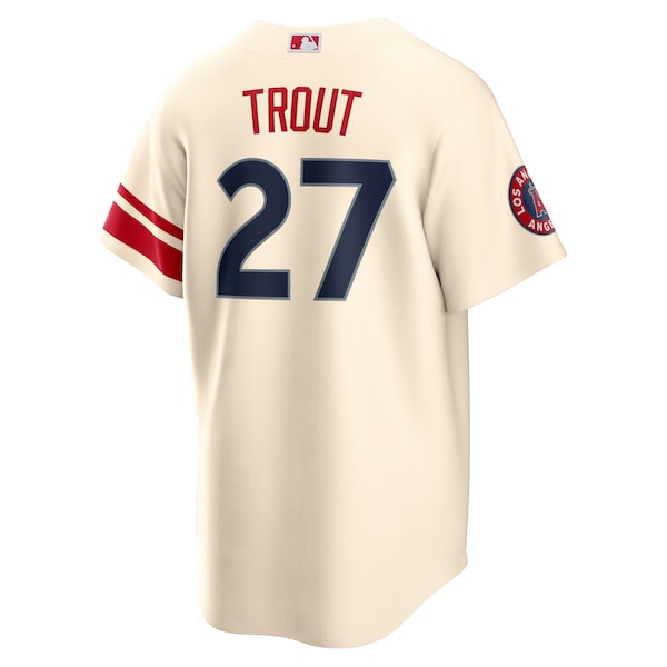 Mike Trout Los Angeles Angels Nike 2022 City Connect Replica Player Jersey - Cream - Image 3