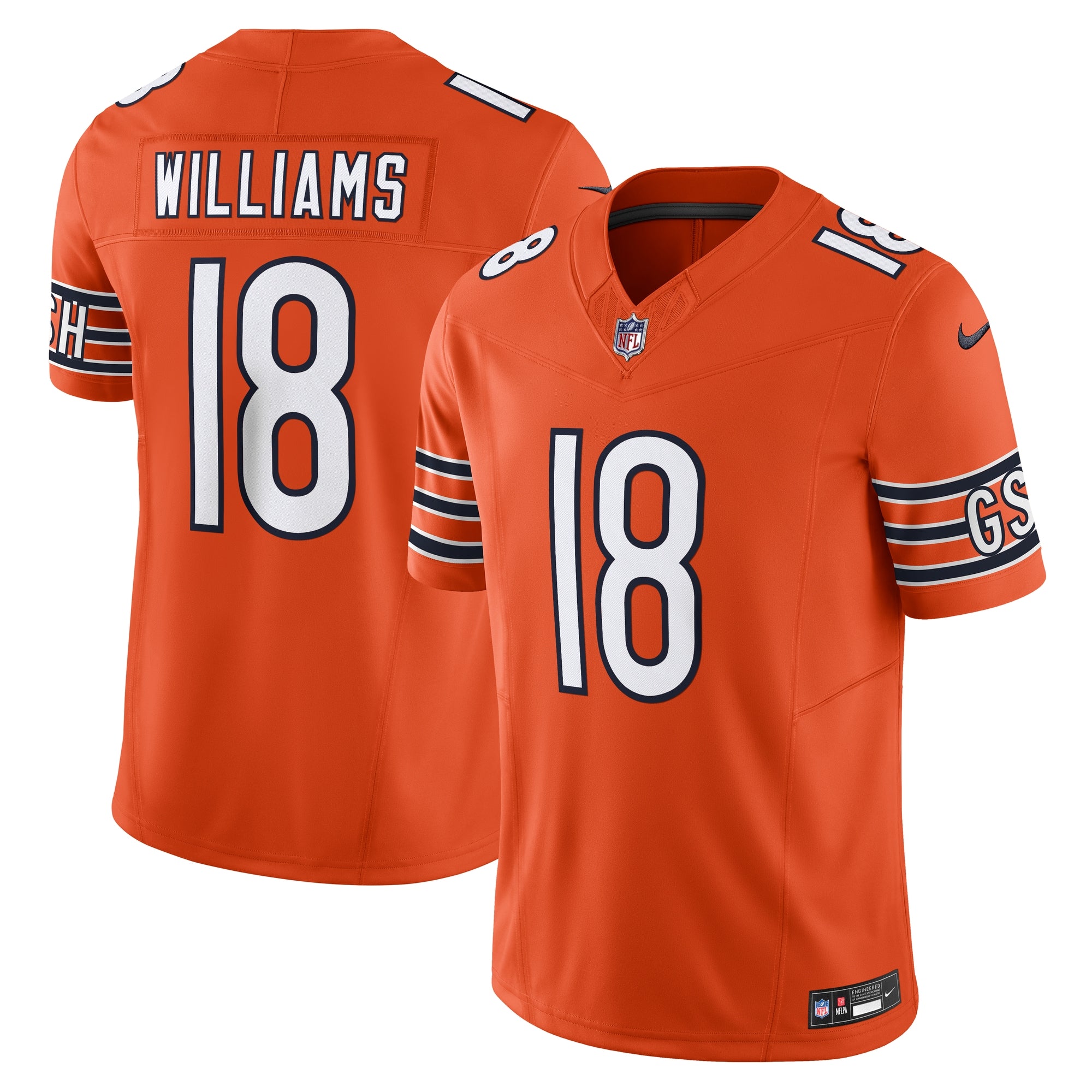 Caleb Williams Chicago Bears Nike Vapor F.U.S.E. Limited Jersey - White/Orange/Navy - Image 7