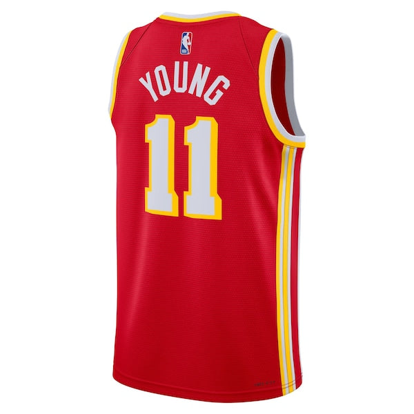 Trae Young Atlanta Hawks Nike Unisex Swingman Jersey - Icon Edition - Red/White - Image 4