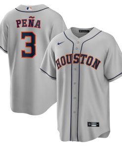 Alternative view of Jeremy Pe?a Houston Astros Nike  Replica Player Jersey - Gray/White