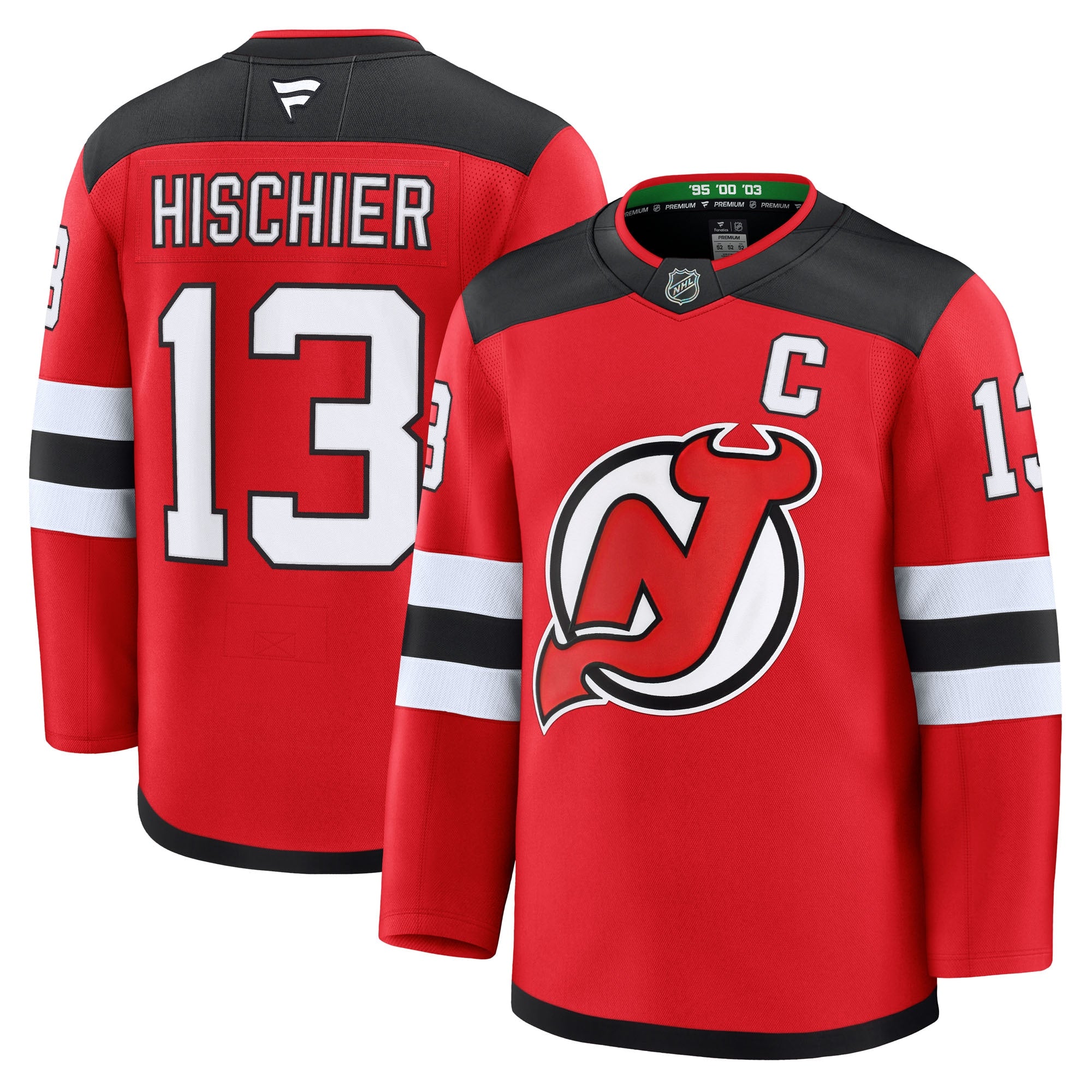 Nico Hischier New Jersey Devils Alternate Premium Jersey - Black/Red/White - Image 5