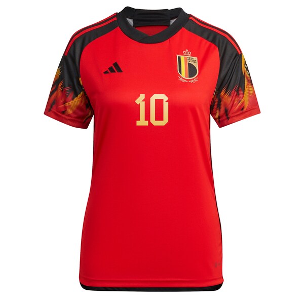 Eden Hazard Belgium National Team adidas Women's 2022/23 Home Replica Jersey - Red - Image 2