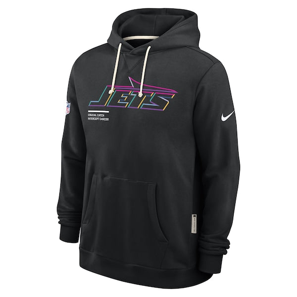 New York Jets Nike 2025 NFL Crucial Catch Sideline Standard Issue Dri-FIT Hoodie - Black - Image 2