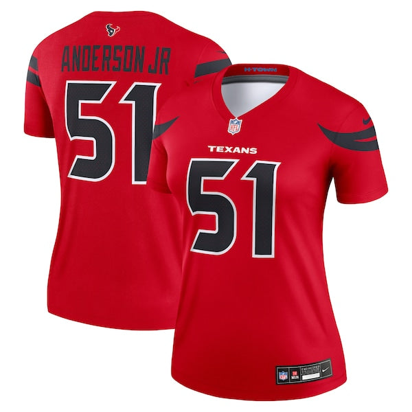 Will Anderson Jr. Houston Texans Nike Women's Alternate Legend Player Performance Top - Red/Navy