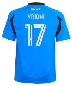 Alternative view of Giacomo Vrioni CF Montreal adidas Youth 2025 Montr¨¦al Original Replica Player Jersey - Blue