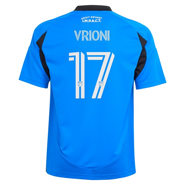 Giacomo Vrioni CF Montreal adidas Youth 2025 Montr¨¦al Original Replica Player Jersey - Blue - Image 2