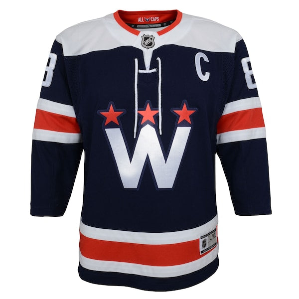 Alexander Ovechkin Washington Capitals Youth 2020/21 Alternate Premier Player Jersey - Navy/Red - Image 3