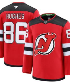Jack Hughes New Jersey Devils  Home Premium Jersey - Red/White/Black