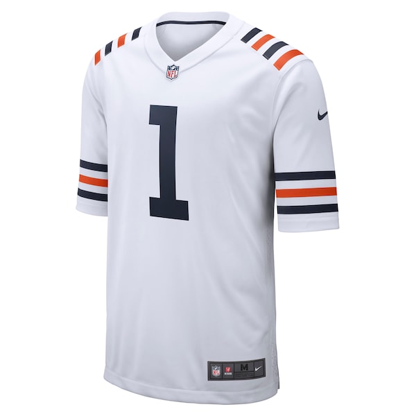 Justin Fields Chicago Bears Nike 2021 NFL Draft First Round Pick Alternate Classic Game Jersey - White/Orange - Image 2