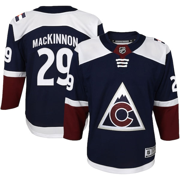 Nathan MacKinnon Colorado Avalanche Youth Alternate Premier Player Jersey - Navy/Burgundy - Image 2