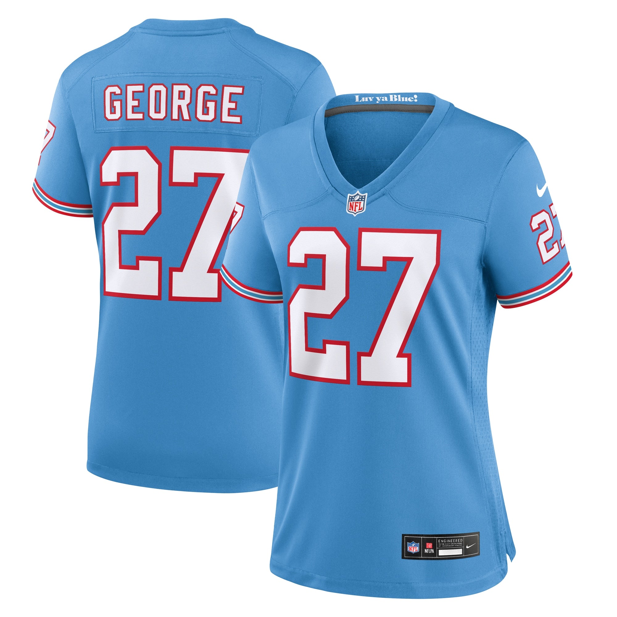 Eddie George Tennessee Titans Nike Women's Game Retired Player Jersey - Navy/Light Blue - Image 5
