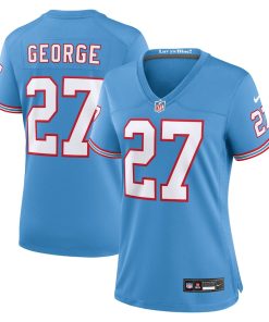 Eddie George Tennessee Titans Nike Women's Oilers Throwback Retired Player Game Jersey - Light Blue