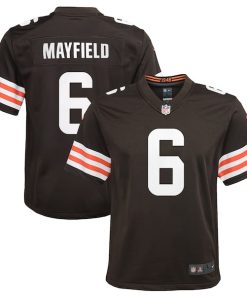 Alternative view of Baker Mayfield Cleveland Browns Nike Youth Game Player Jersey - Brown/White