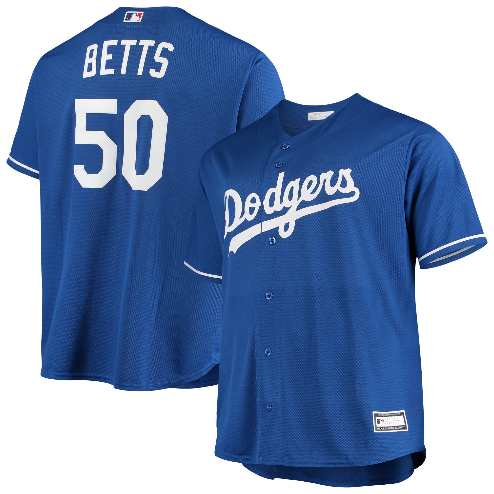 Mookie Betts Los Angeles Dodgers Big & Tall Replica Player Jersey - White/Gray/Royal - Image 6