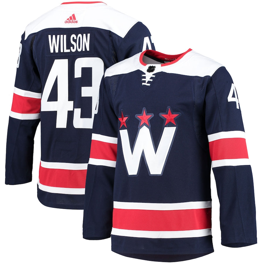 Tom Wilson Washington Capitals adidas Primegreen Authentic Player Jersey - Red/Navy - Image 5