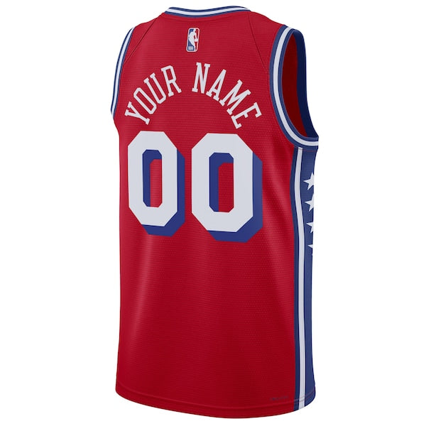 Philadelphia 76ers Jordan Brand Unisex 2022/23 Swingman Custom Jersey - Statement Edition - Red - Image 3