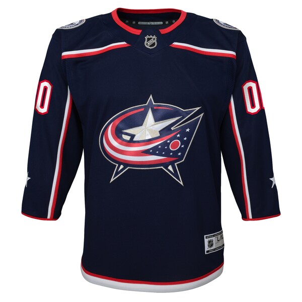 Columbus Blue Jackets Youth Home Premier Custom Jersey - Navy - Image 2