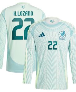 Hirving Lozano Mexico National Team adidas 2024 Away Replica Player Long Sleeve Jersey - Green/Burgundy