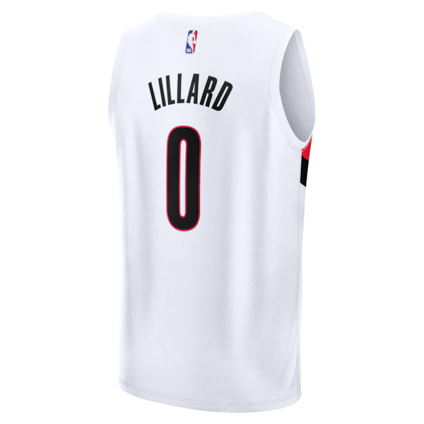 Damian Lillard Portland Trail Blazers Fast Break Replica Jersey - White - Association Edition - Image 3